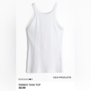 (NWOT) “H&M” White Ribbed Tank Top